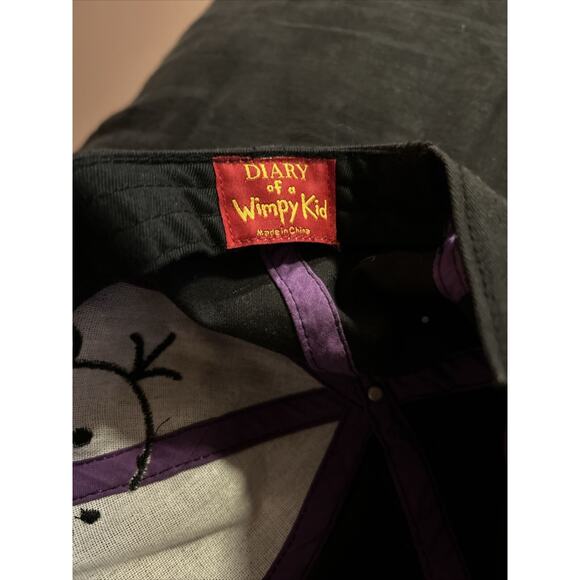 Diary of a Wimpy Kid Youth Baseball Cap Purple Black Adjustable Cotton Hat New - Picture 2 of 4